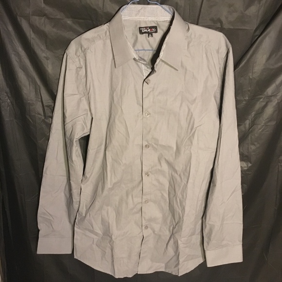 Galaxy by Harvic gray long sleeve dress shirt S - Picture 3 of 3